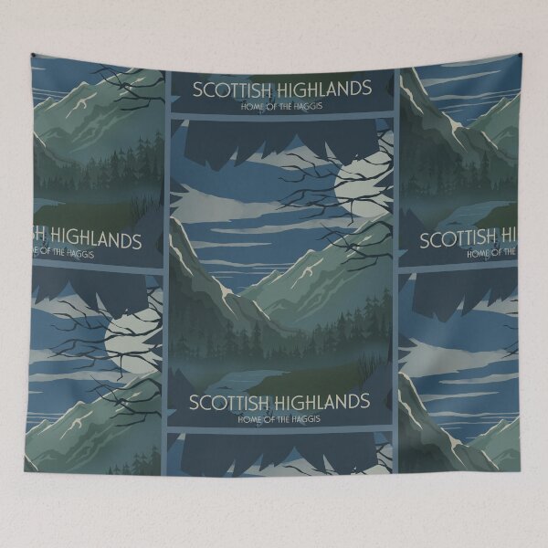 Item preview, Scottish Highlands - Home of the Haggis Vintage Poster designed and sold by Ignniis.