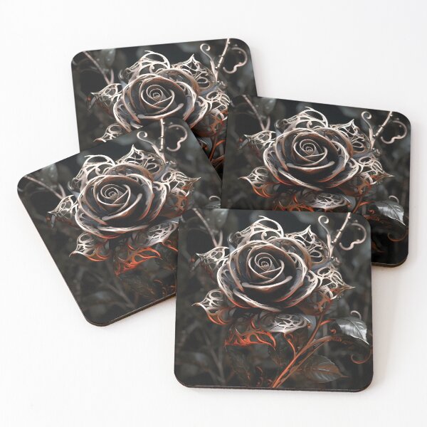 Item preview, Fractal Black Metallic Rose designed and sold by codestealth.