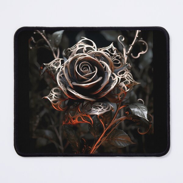 Item preview, Fractal Black Metallic Rose designed and sold by codestealth.