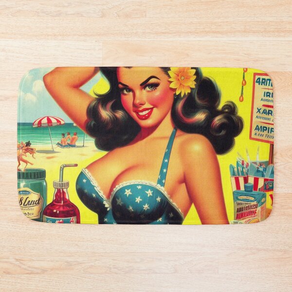 Item preview, Vinage Beach Pin Up Girl designed and sold by PulpVintage.
