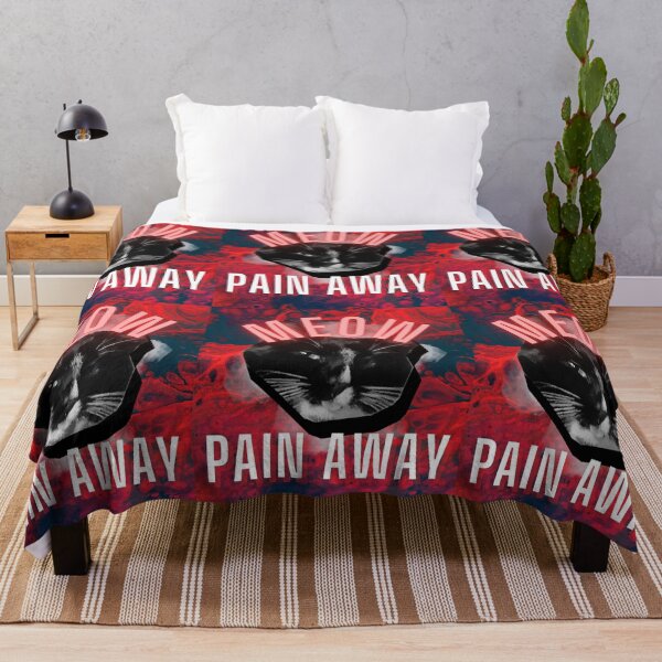 Item preview, MEOW PAIN AWAY RED VERSION CUTE CAT MEME ADORABLE designed and sold by Mihuk.