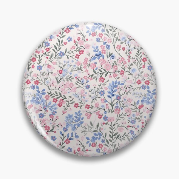 Item preview, Tiny Pink and Blue Flowers Print designed and sold by thegirlyshoppe.