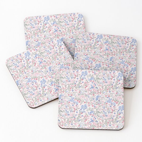 Item preview, Tiny Pink and Blue Flowers Print designed and sold by thegirlyshoppe.