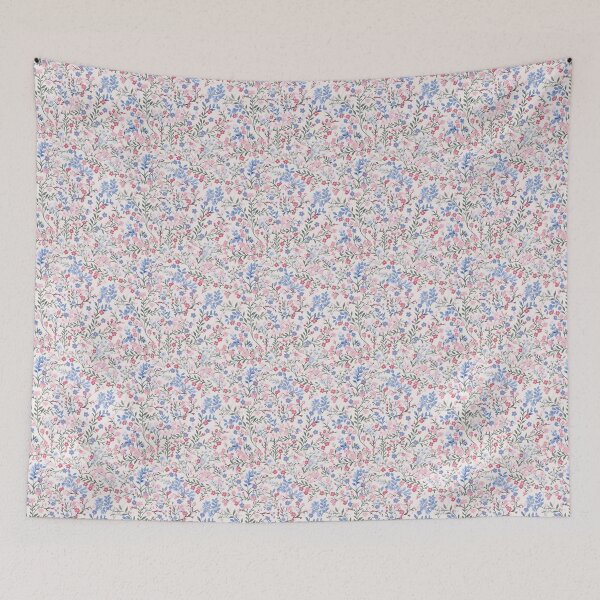 Item preview, Tiny Pink and Blue Flowers Print designed and sold by thegirlyshoppe.