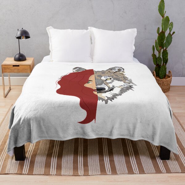 Item preview, Wolf and red hair girl : harmony of nature designed and sold by Olojo.