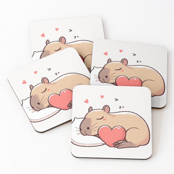 Item preview, Cute Capybara Sleeping With heart Valentines Day designed and sold by LemuellTrends.