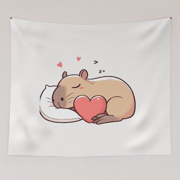 Item preview, Cute Capybara Sleeping With heart Valentines Day designed and sold by LemuellTrends.