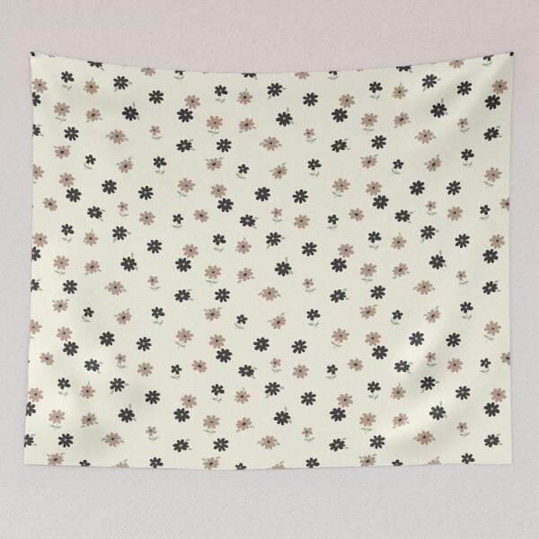 Item preview, MINI SMALL BOHO DITSY DAISY CREAM BLACK BROWN FLOWERS designed and sold by blomastudios.