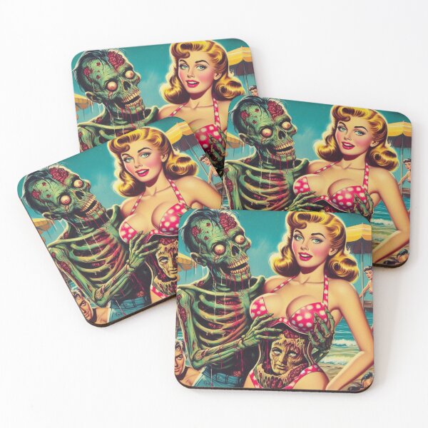 Item preview, Retro Zombie Pin Up designed and sold by PulpVintage.