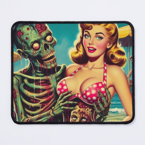 Item preview, Retro Zombie Pin Up designed and sold by PulpVintage.