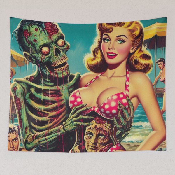 Item preview, Retro Zombie Pin Up designed and sold by PulpVintage.