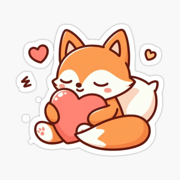 Item preview, Cute Fox Sleeping With heart Valentines Day designed and sold by LemuellTrends.