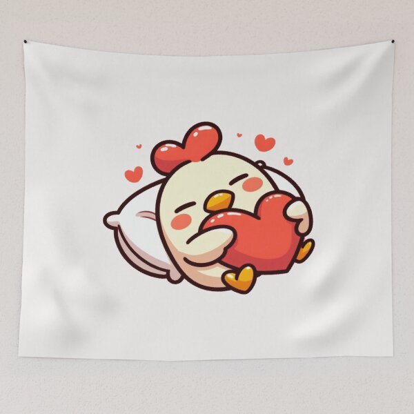 Item preview, Cute Chicken Sleeping With heart Valentines Day designed and sold by LemuellTrends.