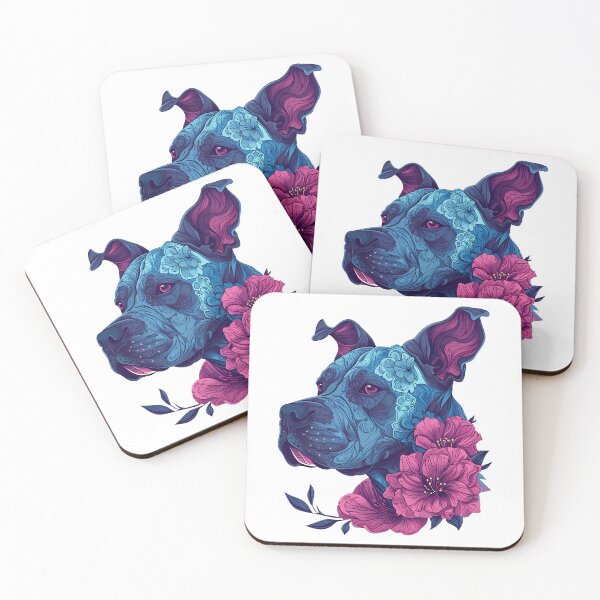 Item preview, Pitt bull in flowers designed and sold by TheRealmWithin.