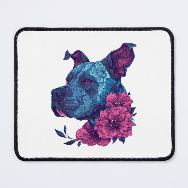 Item preview, Pitt bull in flowers designed and sold by TheRealmWithin.