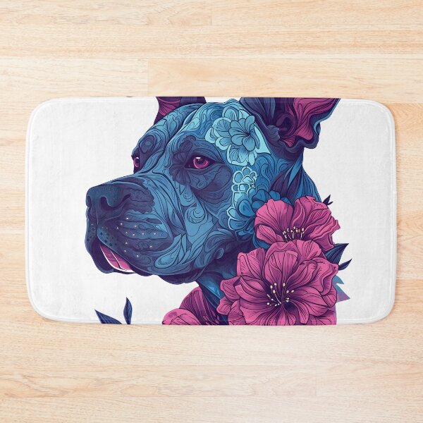 Item preview, Pitt bull in flowers designed and sold by TheRealmWithin.