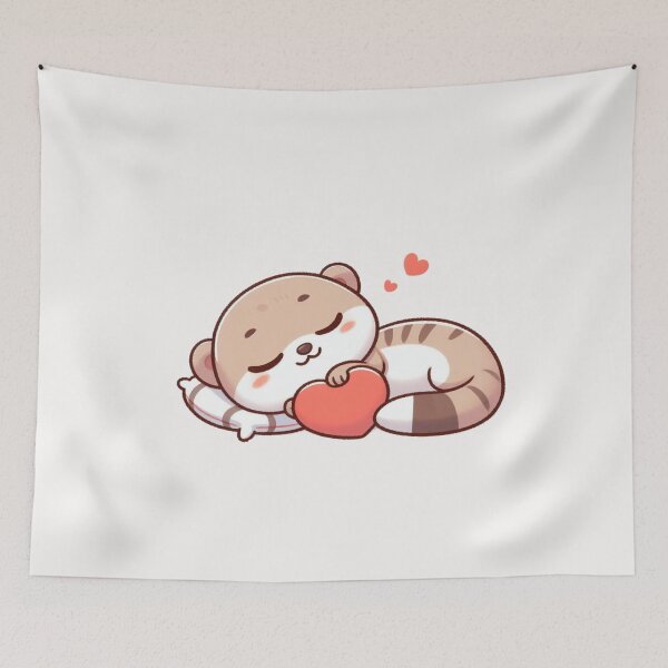 Item preview, Cute Weasel Sleeping With heart Valentines Day designed and sold by LemuellTrends.