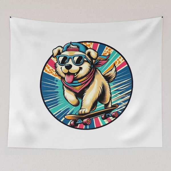 Item preview, Dog Skating Retro | Skating | Cute designed and sold by ShopCoolStop.