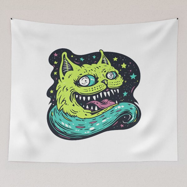 Item preview, Green cat monster designed and sold by TheRealmWithin.