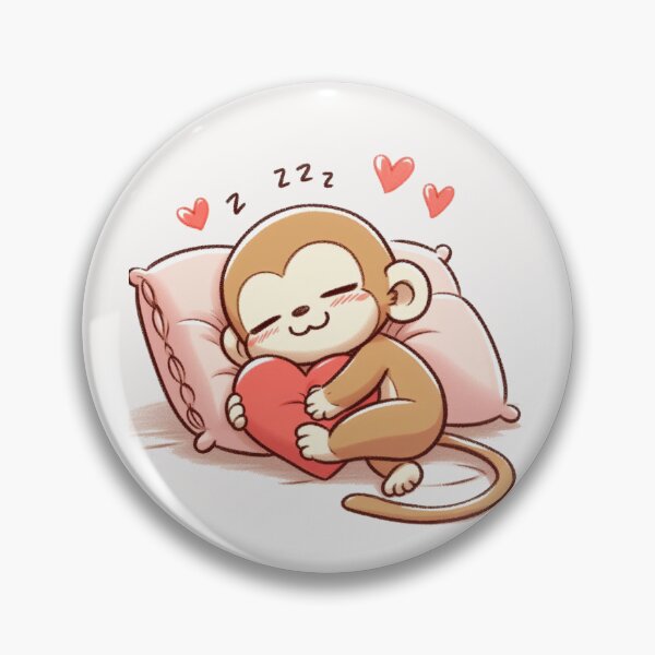 Item preview, Cute Monkey Sleeping With heart Valentines Day designed and sold by LemuellTrends.
