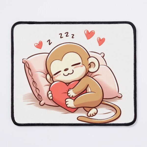 Item preview, Cute Monkey Sleeping With heart Valentines Day designed and sold by LemuellTrends.
