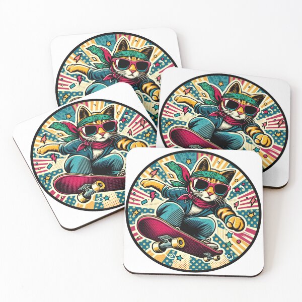 Item preview, Cat Skating Retro | Skating | Cute designed and sold by ShopCoolStop.