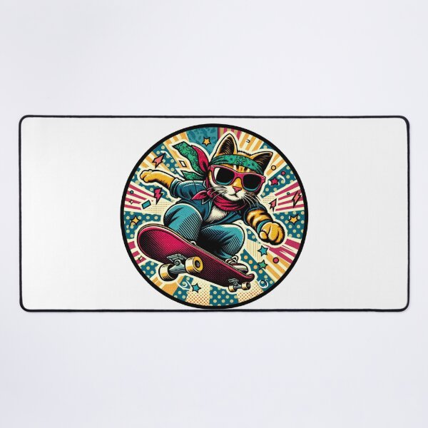 Item preview, Cat Skating Retro | Skating | Cute designed and sold by ShopCoolStop.