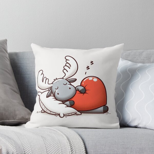 Item preview, Cute Moose Sleeping With heart Valentines Day designed and sold by LemuellTrends.