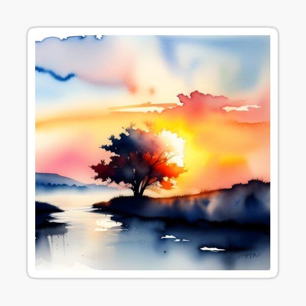 Item preview, Scenic View In A Watercolor Style designed and sold by BusinessDnA.
