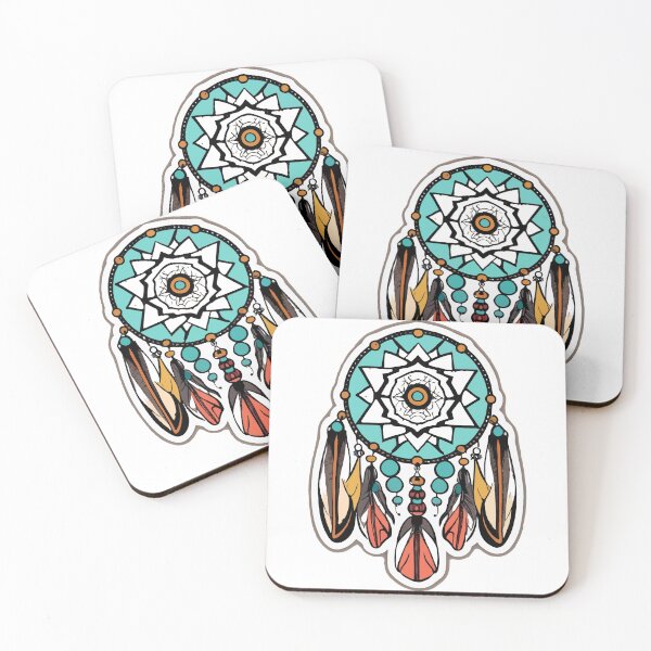Item preview, Native American Dreamcatcher with Feathers and Beads designed and sold by NiftyWrx.