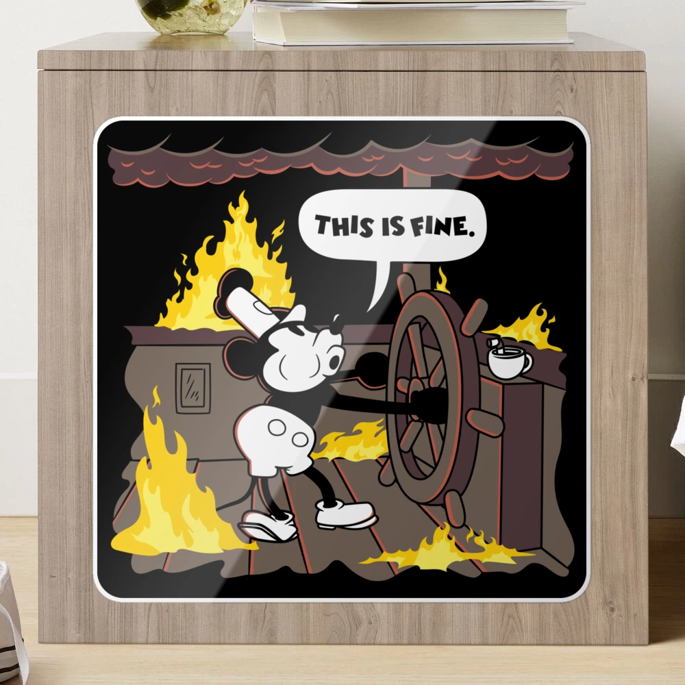 Steamboat Willie, Mickey Mouse, This is Fine, Boat on fire