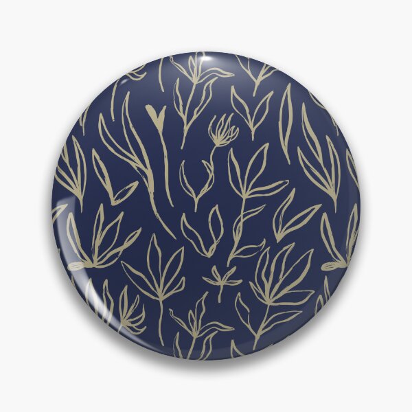 Item preview, Hand-Drawn Cali Boho Foilage Pattern-Indigo Blue designed and sold by BossyCatHome.