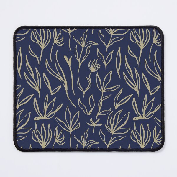 Item preview, Hand-Drawn Cali Boho Foilage Pattern-Indigo Blue designed and sold by BossyCatHome.