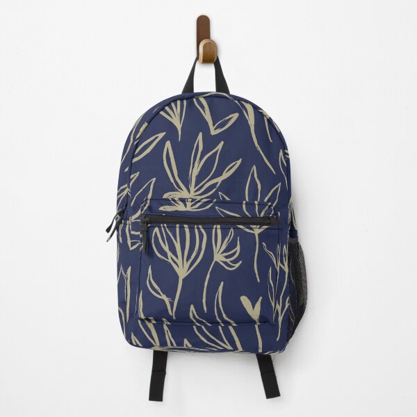 Item preview, Hand-Drawn Cali Boho Foilage Pattern-Indigo Blue designed and sold by BossyCatHome.