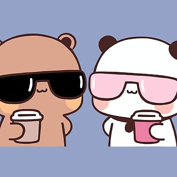 Vorschaubild zum Design DuDu Bär und BuBu Panda trinken zusammen Kaffee❤️ von Pandety