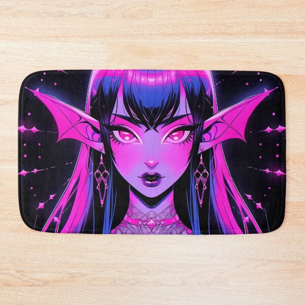 Item preview, Neon Magenta Goth Cyber Elf Anime Girl designed and sold by bubblegoth.