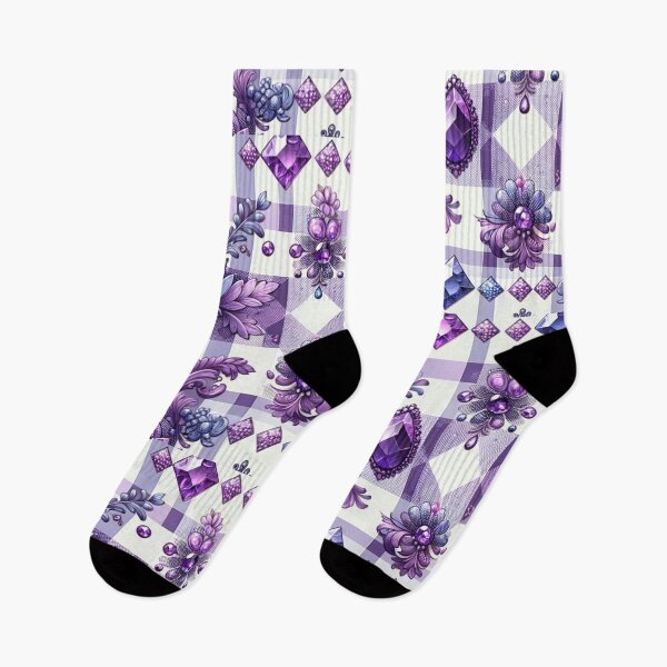 Item preview,  Gingham Purple Jeweled Print Abstract Digital Art Collection: Vibrant Expressions and Modern Designs" designed and sold by mymagicstoreus.