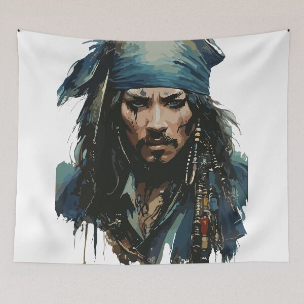 Item preview, Pirate in Old Classic Costume with Furious Face in Ink Painting Style designed and sold by diegomenjivar92.
