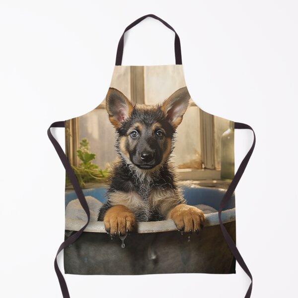 Item preview, German Shepherd Puppy in a Bathtub 02 designed and sold by Elisabeth Lucas.