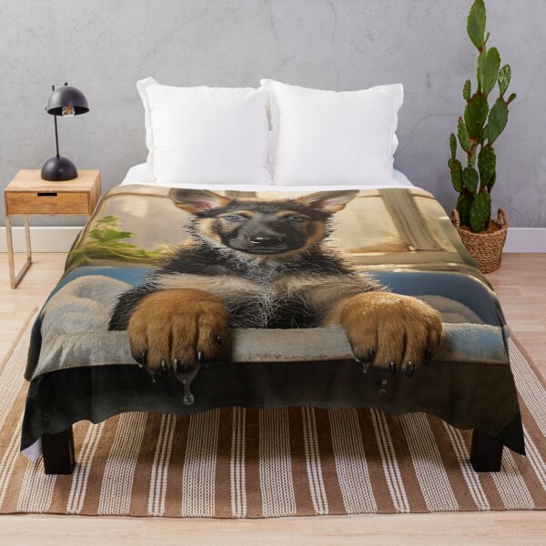 Item preview, German Shepherd Puppy in a Bathtub 02 designed and sold by Elisabeth Lucas.