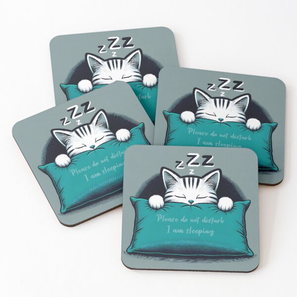 Item preview, Slumbering Kitten Do Not Disturb Sign designed and sold by inkArtistryfine.