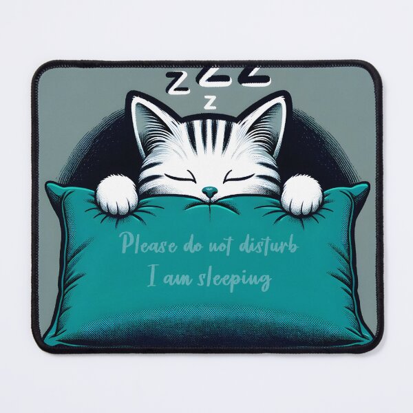 Item preview, Slumbering Kitten Do Not Disturb Sign designed and sold by inkArtistryfine.