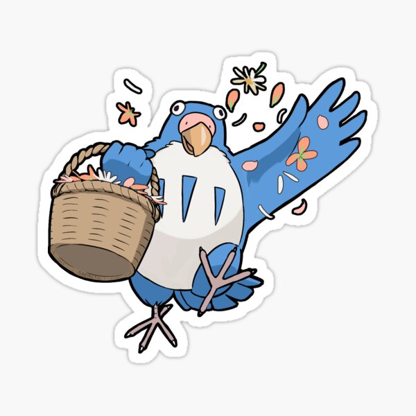 Flower Toss Parakeet Sticker