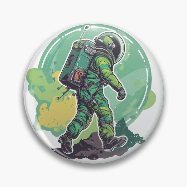 Item preview, Lunar Explorer in Green on Alien Terrain designed and sold by Mark  Brown.
