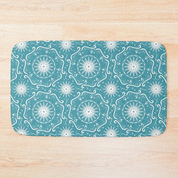 Item preview, White Ribbons and Stars on a Teal Blue Background designed and sold by KathyLav.