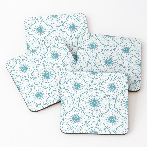 Item preview, Teal Blue Ribbons and Stars on a White Background designed and sold by KathyLav.