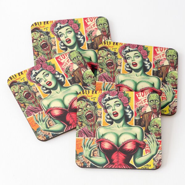 Item preview, Vintage Zombie Horror Girl designed and sold by PulpVintage.