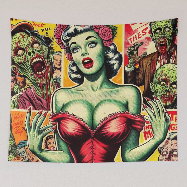 Item preview, Vintage Zombie Horror Girl designed and sold by PulpVintage.