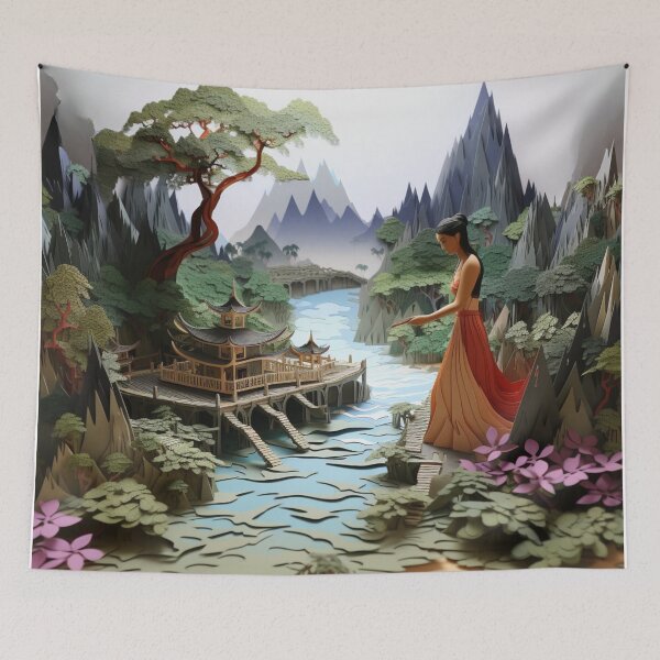 Item preview, Ancient Thai Garden In Paper Art designed and sold by NDMDesignStudio.