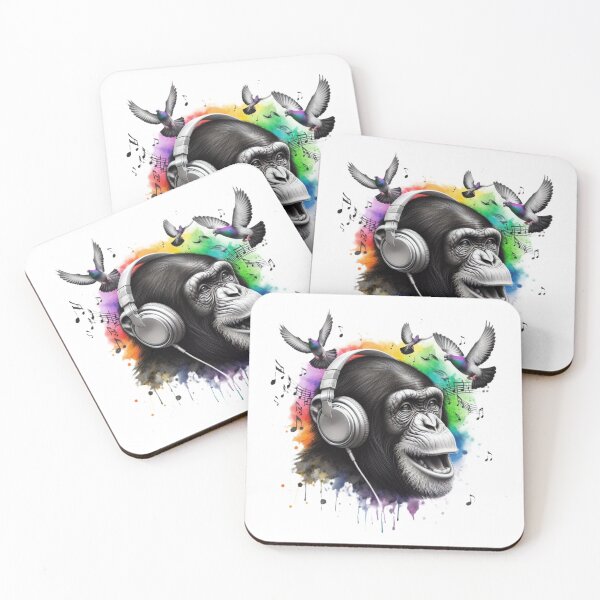 Item preview, Inspired Monkey Music Power Chimpanzee Rainbow Splash designed and sold by imakegreattees.